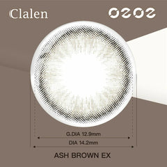 Clalen O2O2 Color 1-Day Ash Brown EX (30 Pack)