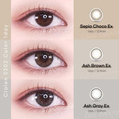 Clalen O2O2 Color 1-Day Ash Brown EX (30 Pack)