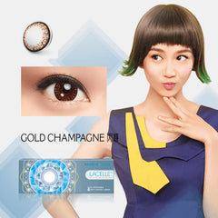 LACELLE Diamond Gold Champagne Colored Contacts Lenses (30 Pack)