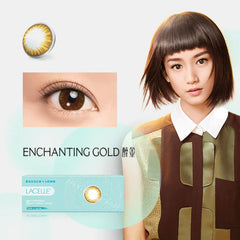 LACELLE Enchanting Gold Colored Contacts Lenses (30 Pack)